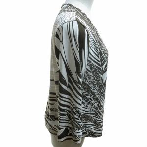 LEONARD SPORT 美品 総柄カットソー シャツ ブラウス 長袖 茶 ブラウン 42 約Lサイズ 0528 IBO52