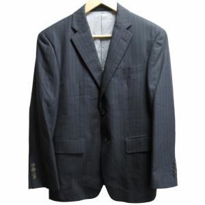 Ermenegildo Zegna スリーピース スーツ セットアップ シルク混 フォーマル ビジネス ストライプ グレー 約S相当 0601