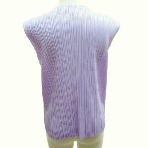 PLEATS PLEASE ISSEY MIYAKE イッセイミヤケ 16SS プリーツノースリーブカットソー Tシャツ ブラウス 紫 パープル 3 約Lサイズ PP61-JK206