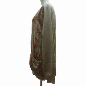 Salvatore Ferragamo ヴィンテージ アンサンブルニット 総柄 カットソー カーディガン デザイン金ボタン 長袖 ベージュ系 F フリーサイズ 0609