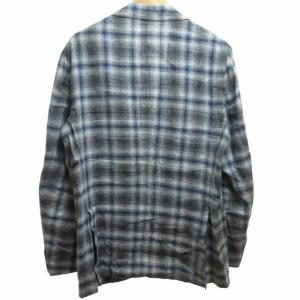 BOGLIOLI X2902E リネン シルク混 DOVER ジャケット ブレザー チェック柄 段返り3B グレー ネイビー 50 約M-Lサイズ