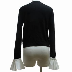 ADEAM 37379 近年モデル シルク カーディガン ジャケット フリル袖 黒 ブラック 0 約XSサイズ 0616 IBO52
