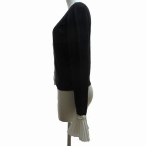 ADEAM 37379 近年モデル シルク カーディガン ジャケット フリル袖 黒 ブラック 0 約XSサイズ 0616 IBO52