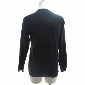 MARNI ウール クルーネックカーディガン フロントポケット 黒 ブラック 36 約Sサイズ IBO52 0619