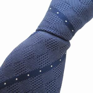 ネクタイ レジメンタルストライプ ダミエ LVロゴ シルク 紺 ネイビー 0622 IBO52