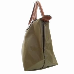 Longchamp ル プリアージュ トートバッグ ハンドバック 折り畳み 手提げ ナイロン カーキ 緑系 0619 IBO52