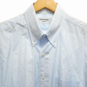 THOM BROWNE ドレスシャツ ボタンダウン 長袖 水色 ブルー系 4 約Lサイズ 0619 IBO52