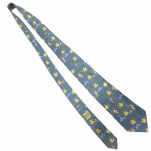 HERMES ネクタイ ティータイム 総柄 シルク 青 ブルー 0618 IBO52