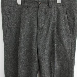 BRUNELLO CUCINELLI カシミヤ混 ウール スラックス テーパードパンツ グレー 48 約Mサイズ IBO52 0616