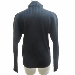 PLEATS PLEASE ISSEY MIYAKE 10AW ボトルネックジップアップジャケット ブラック 3 PP04-JD351