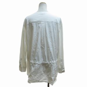 EMPORIO ARMANI ブラウス シャツ ストレッチ有 長袖 白 ホワイト 44 約XLサイズ 0614 IBO52