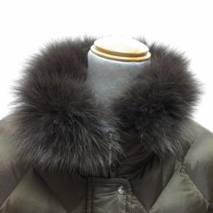 Leilian 美品 フォックスファー ダウンコート キルティング 茶 ブラウン 9 約Mサイズ 0614