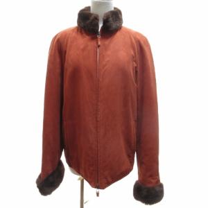 フェイクスエードブルゾン ジャケット サンプル品 赤 レッド 赤 約Mサイズ 0614