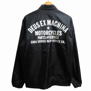 Deus Ex Machina コーチジャケット ナイロンジャケット バイカラー プリント XSサイズ 黒 ブラック 0619