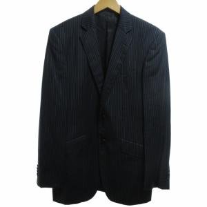 PAUL SMITH CERRUTI地 ウール シングルスーツ セットアップ 2B サイドベンツ ストライプ L ネイビー