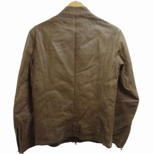 STUDIOUS シングルライダース レザージャケット 豚革 M 茶 ブラウン
