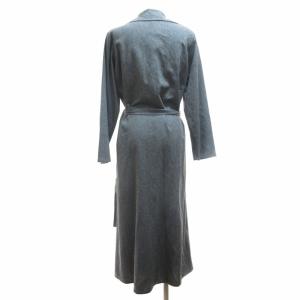 agnes b. タグ付 シルク混 ウール混 トレンチコート ミックスツイード ベルト付 グレー 2 約Mサイズ 0703