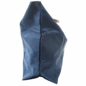 Longchamp 美品 ル・プリアージュ ナイロン×レザー トートバッグ フラップ開閉 ゴールド金具 紺 ネイビー IBO54 0805