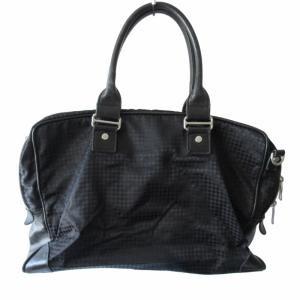 Orobianco ブリーフケース ビジネスバッグ 千鳥格子 裏地 ロゴ 総柄 ナイロン レザー 黒 ブラック 0803 IBO54