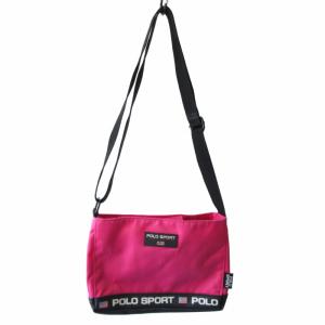 POLO SPORT ラルフローレン RALPH LAUREN ショルダーバッグ サコッシュ ロゴ ピンク 黒 ブラック 0803 IBO54