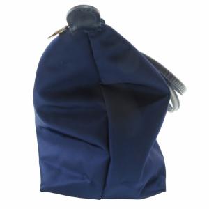 Longchamp ル・プリアージュ ナイロン×レザー トートバッグ フラップ開閉 シルバー金具 紺 ネイビー IBO54 0805