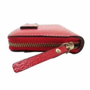 kate spade new york 二つ折り財布 コインケース ラウンドファスナー ロゴプレート レザー 赤 レッド IBO54 0806