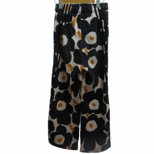 adidas ×marimekko マリメッコ スウェットパンツ サイドライン ゴムウエスト 花柄 黒 ブラック ベージュ系 Sサイズ GT4592