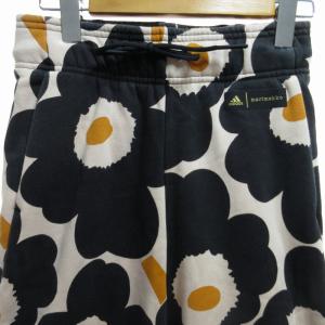 adidas ×marimekko マリメッコ スウェットパンツ サイドライン ゴムウエスト 花柄 黒 ブラック ベージュ系 Sサイズ GT4592