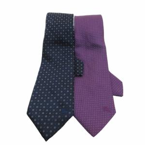 BURBERRY LONDON ネクタイ レギュラータイ 4本セット まとめて シルク ポニー柄 ドット柄 総柄 ネイビー系 パープル IBO52 0828