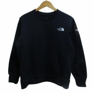 スクエアロゴクルー トレーナー スウェット ロゴプリント ロゴ刺繍 長袖 紺 ネイビー Mサイズ NT61931 IBO52