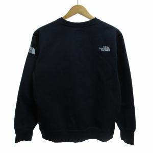 THE NORTH FACE スクエアロゴクルー トレーナー スウェット ロゴプリント ロゴ刺繍 長袖 紺 ネイビー Mサイズ NT61931 IBO52