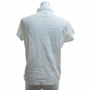 BURBERRY GOLF ポロシャツ カットソー 半袖 襟ノバチェック ロゴ刺繍 白 ホワイト Lサイズ GY99 0807