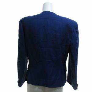 Christian Dior プレタポルテ ノーカラージャケット ブレザー 2B ウール 青 ブルー Mサイズ GY99 0812