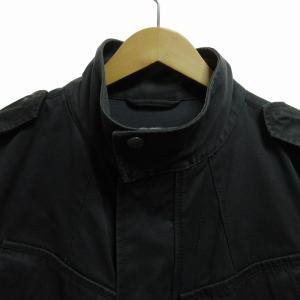 Paul Smith JEANS ミリタリージャケット M-65 後染め エルボーパッチ 黒 ブラック Mサイズ IBO54 0817