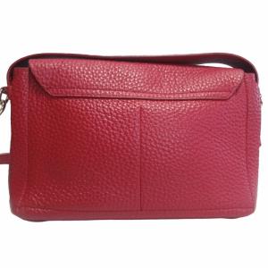 FURLA 2WAY ハンドバッグ ショルダー シボレザー スクエア 赤 レッド IBO54 0809