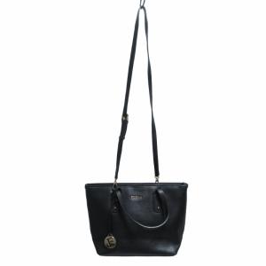 FURLA リンダ LINDA 2WAY ショルダーバッグ ハンドバッグ サッチェル レザー Fチャーム 黒 ブラック IBO54 0810