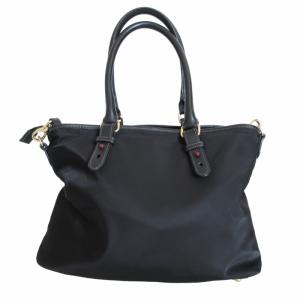 PAUL SMITH 美品 2way ハンドバッグ ショルダーバッグ ロゴ パッチ ナイロン 黒 ブラック 0906