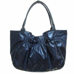 GHERARDINI 美品 ソフティ SOFTY 2WAY ハンドバッグ トートバッグ ワンショルダー ギャザー オープントップ 紺 ネイビー 0828