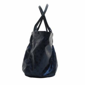GHERARDINI 美品 ソフティ SOFTY 2WAY ハンドバッグ トートバッグ ワンショルダー ギャザー オープントップ 紺 ネイビー 0828