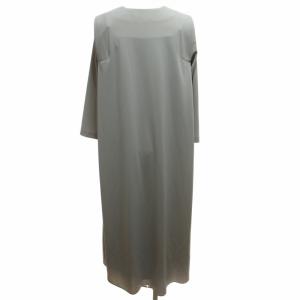 ADORE 美品 近年 ドレープスムースレイヤードワンピース 長袖 ロング ジャージ 青 ブルー ベージュ 36 Sサイズ 531-2140519