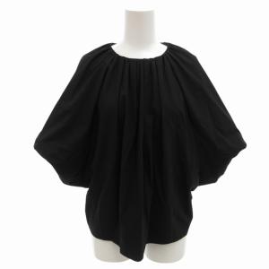 オーバーシルエット プルオーバーブラウス シャツ ストレッチ有 半袖 38 M 黒 ブラック