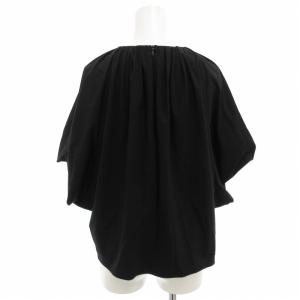 ADORE オーバーシルエット プルオーバーブラウス シャツ ストレッチ有 半袖 38 M 黒 ブラック