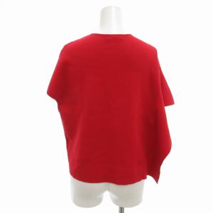 ADORE ドライタッチコットンニット セーター アシンメトリー ストレッチ有 薄手 半袖 ノースリーブ 38 M 赤 レッド