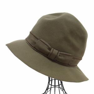 TAKAHIROMIYASHITATheSoloIst. 15ss nobled hat ラビットファーハット 中折れ帽 帽子 リボン ベージュ Lサイズ IBO54 0815