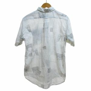 Engineered Garments カジュアルシャツ 半袖 BD プルオーバー USA製 総柄 白 ホワイト Sサイズ 0818