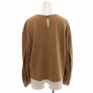 ADORE 美品 プレミアムスムースビッグスリーブカットソー ブラウス シャツ 長袖 ジャージ ウール 38 M 茶 ブラウン