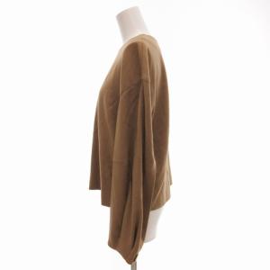 ADORE 美品 プレミアムスムースビッグスリーブカットソー ブラウス シャツ 長袖 ジャージ ウール 38 M 茶 ブラウン