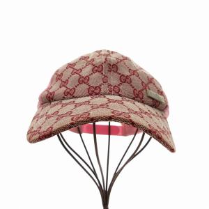 GUCCI メッシュキャップ 帽子 GGロゴ メタルロゴプレート ホック式アジャスター L ピンク