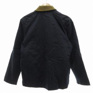 A.P.C. マルチポケット キルティングジャケット ブルゾン 襟コーデュロイ 裏地チェック XS 紺 ネイビー