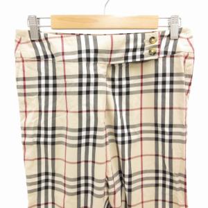 BURBERRY LONDON クロップドパンツ スラックス ノバチェック ストレッチ 42 M ベージュ